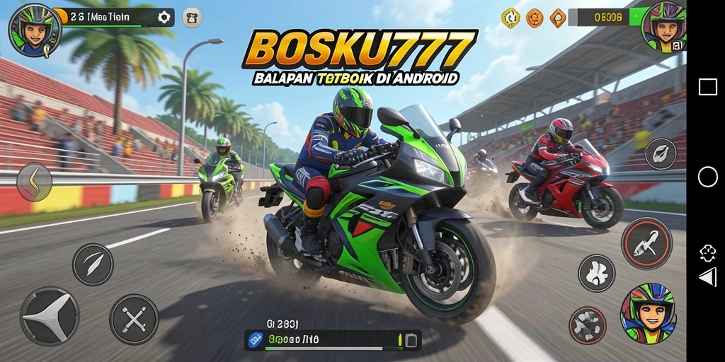 Gameplay balapan motor yang intens dan seru di BOSKU777.