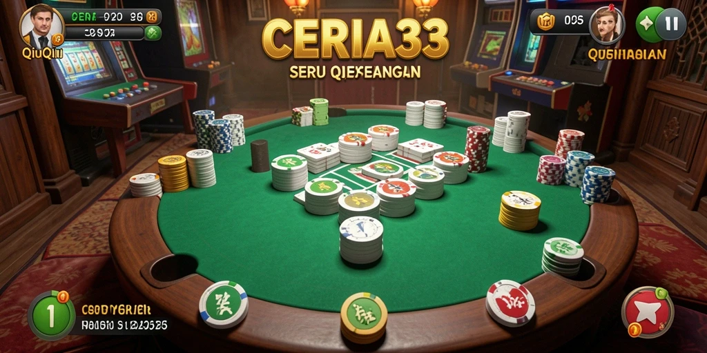Screenshot dari gameplay CERIA33 menampilkan aksi QiuQiu yang seru.