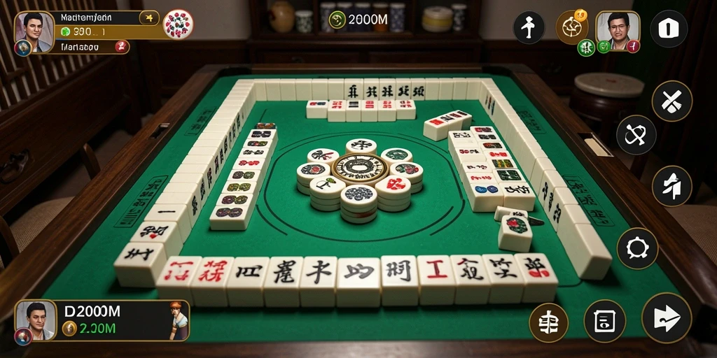 Tampilan gameplay D200M yang menawan dalam permainan Mahjong.