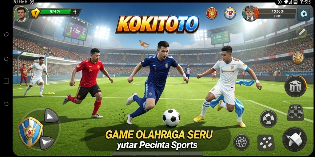 Tampilan gameplay seru dalam KOKITOTO dengan berbagai cabang olahraga.