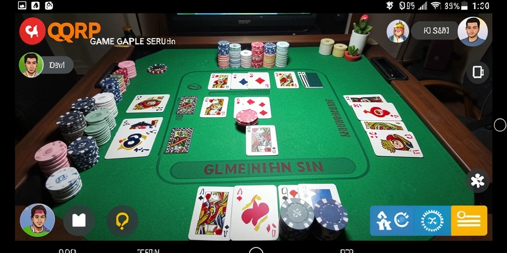 Tampilan screenshot gameplay QQRP yang menampilkan suasana seru bermain Gaple.
