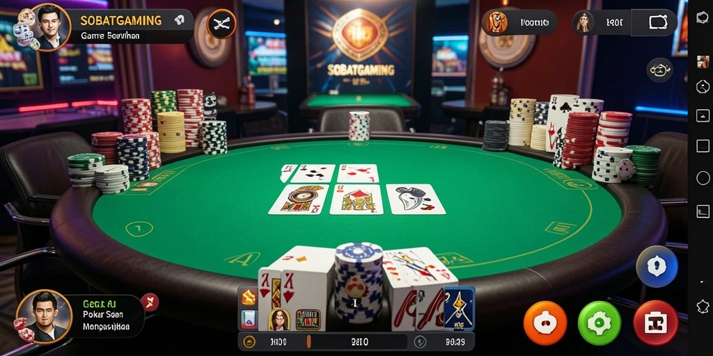 Tampilan gameplay menarik dari SOBATGAMING yang menampilkan permainan poker seru.