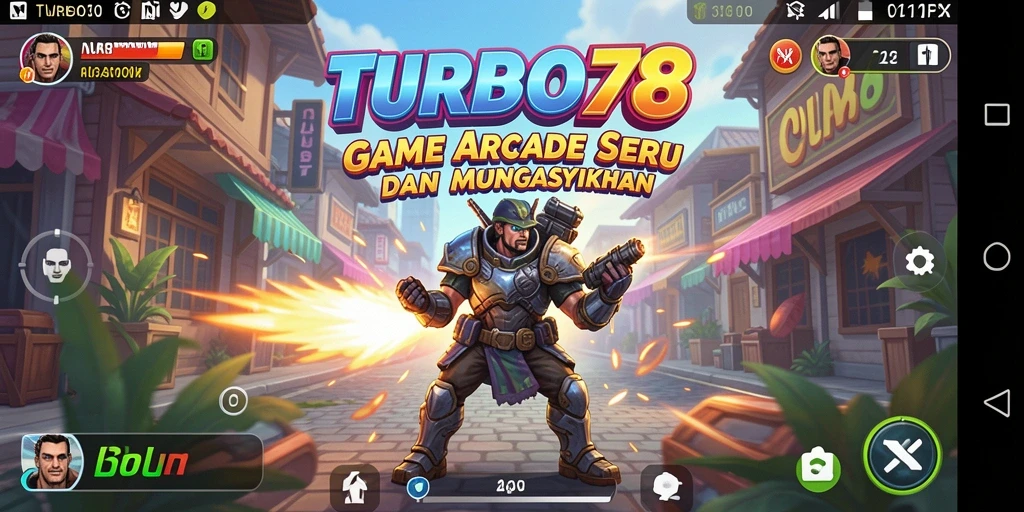 Tampilan gameplay yang penuh warna dan dinamis di TURBO78.