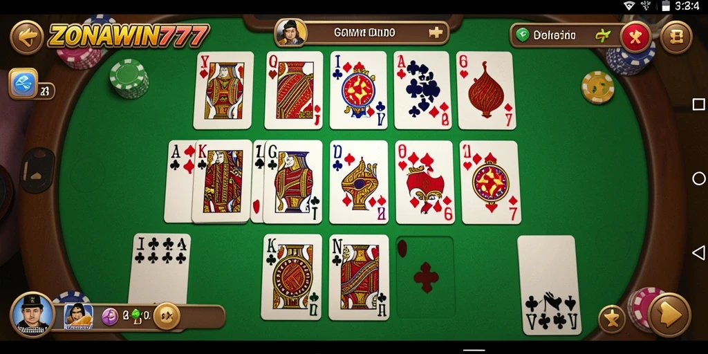 Screenshot permainan Domino ZONAWIN777 menampilkan antarmuka yang menarik.